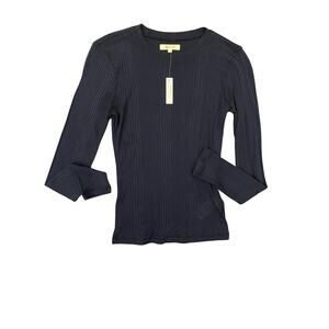 Madewell T Shirt Cotton Blend Navy Long Sleeve Size S NWT